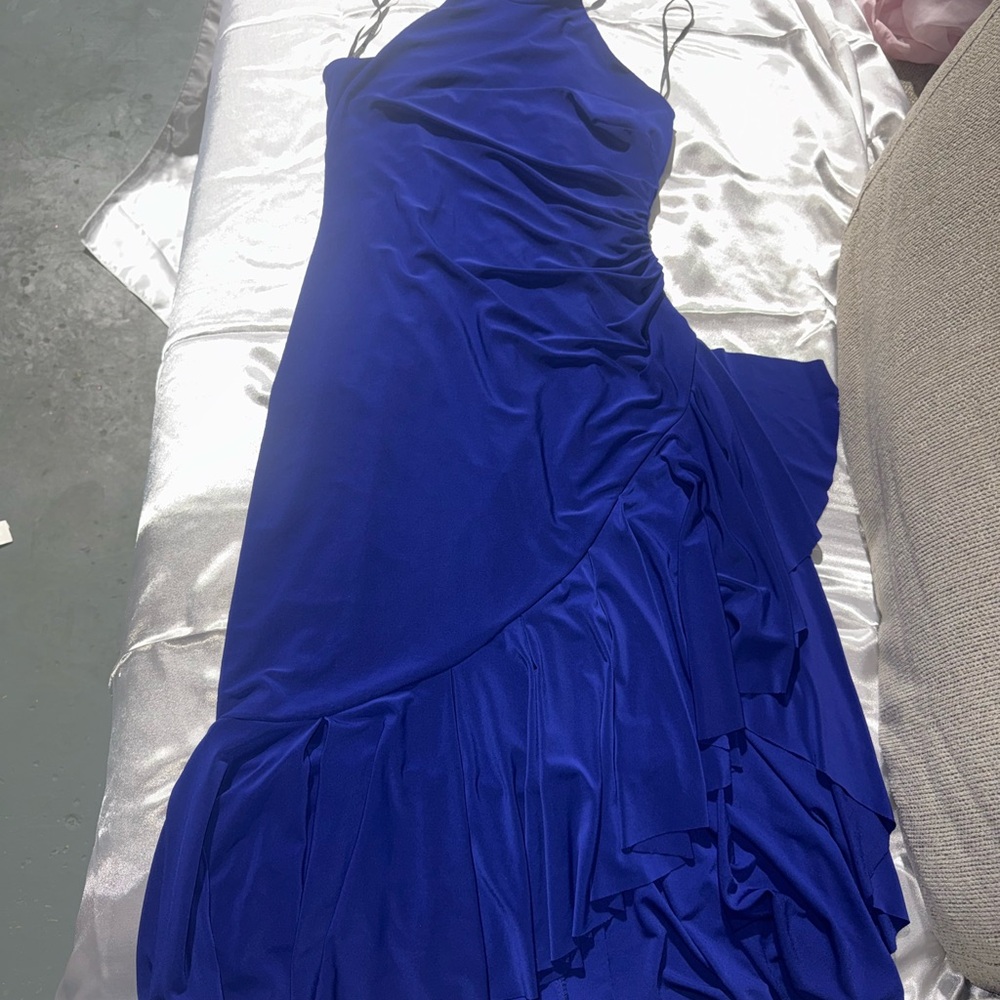 VINCE CAMUTO Elegant Blue Evening Dress